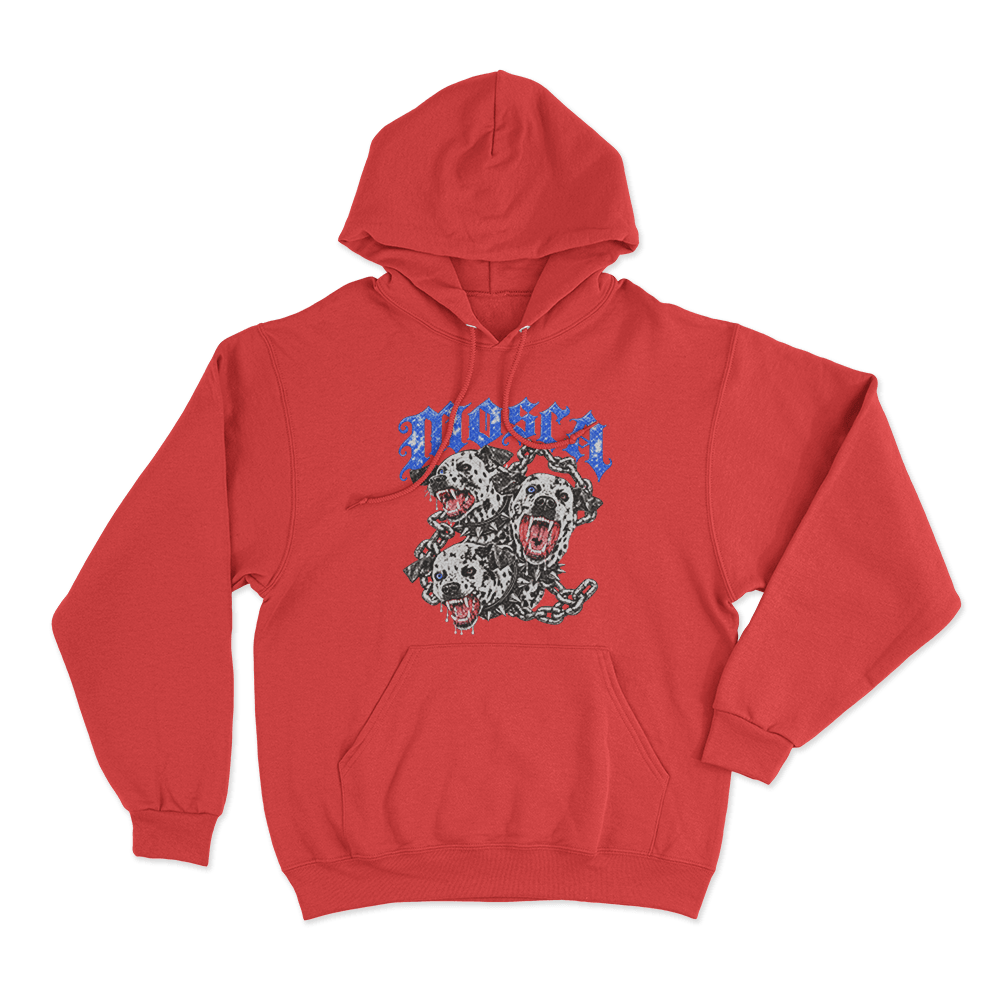 Mosca Chained Hellhounds Unisex Hoodie Red Mosca Chained Hellhounds Unisex Hoodie Red