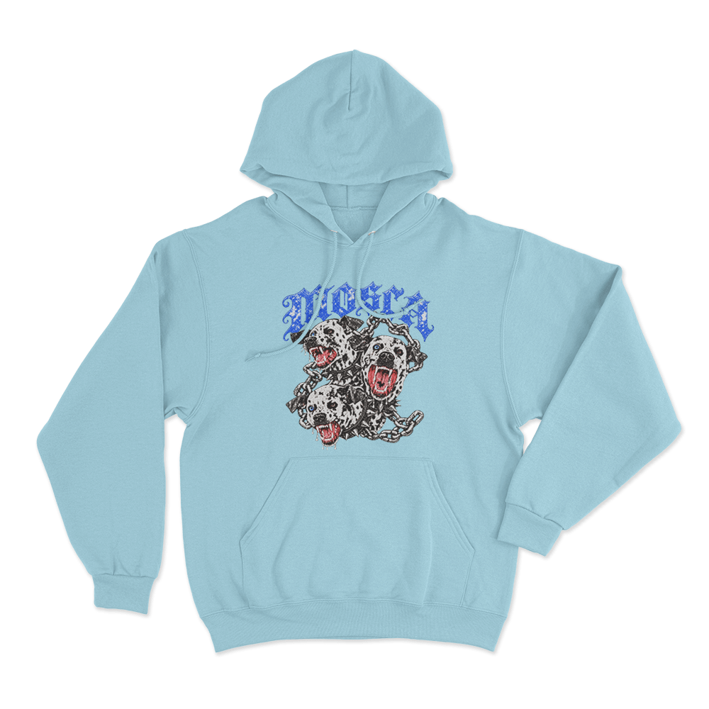 Mosca Chained Hellhounds Unisex Hoodie Sky Blue Mosca Chained Hellhounds Unisex Hoodie Sky Blue