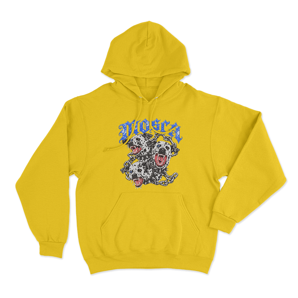 Mosca Chained Hellhounds Unisex Hoodie Yellow Mosca Chained Hellhounds Unisex Hoodie Yellow